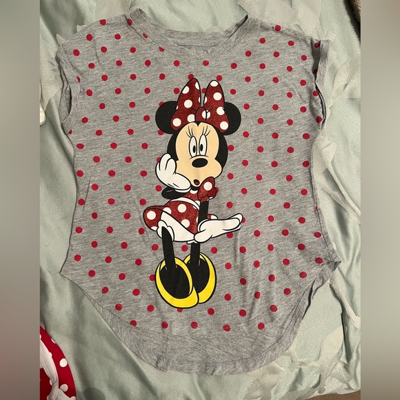 Disney Minnie Mouse red and white polka dot matching outfit size medium girls - Picture 2 of 10